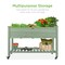 Best Choice Products Raised Garden Bed 48x24x32in Mobile Elevated Planter w/ Wheel Locks, Shelf, Liner